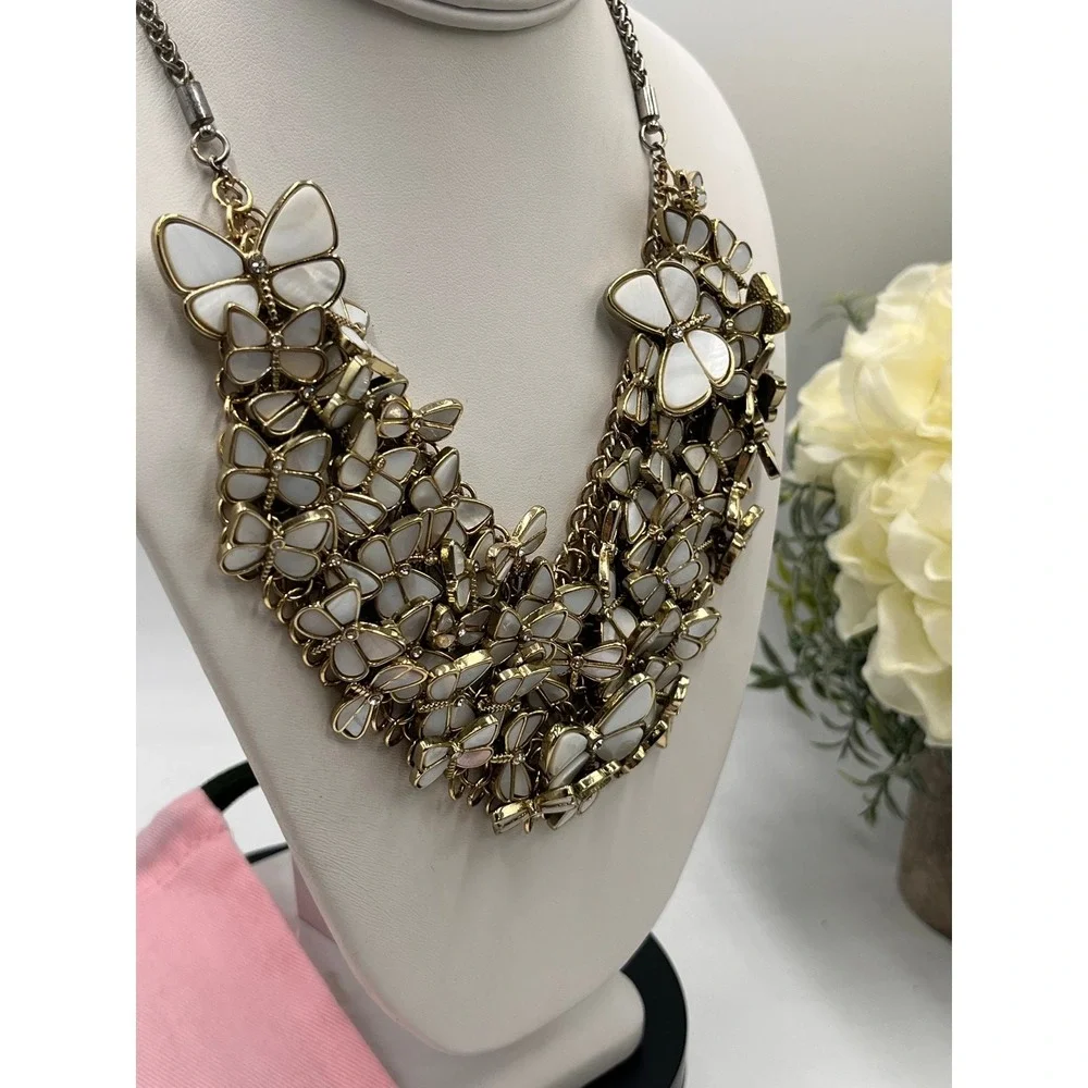 Kate Spade New York Papillon Faux Pearl Inlay Butterfly‎ Bib Statement Necklace